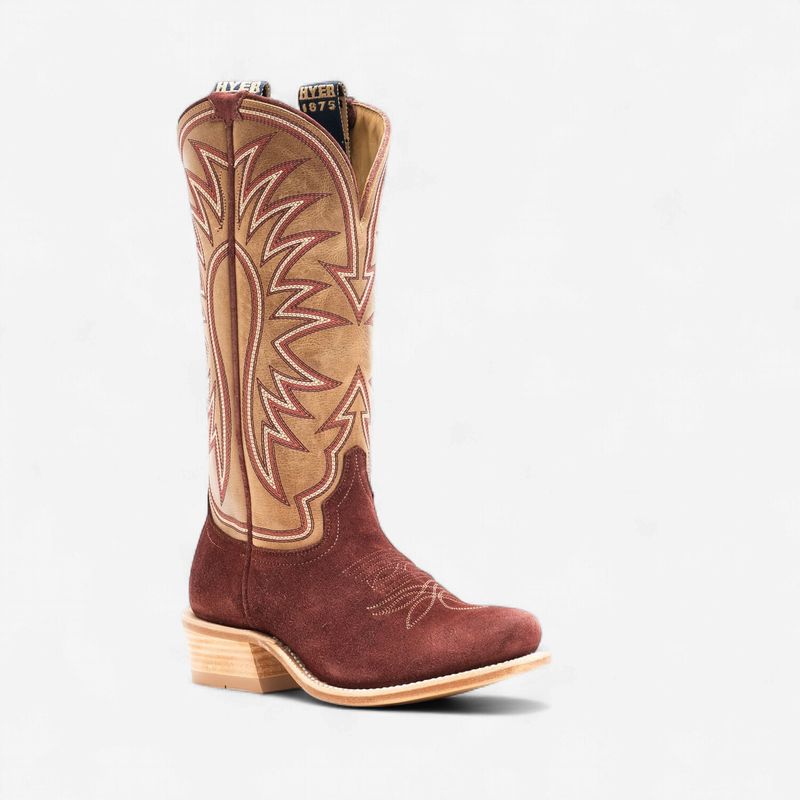 Hyer Womens Rose Hill Burgundy Roughout Rolled Oats Cowhide