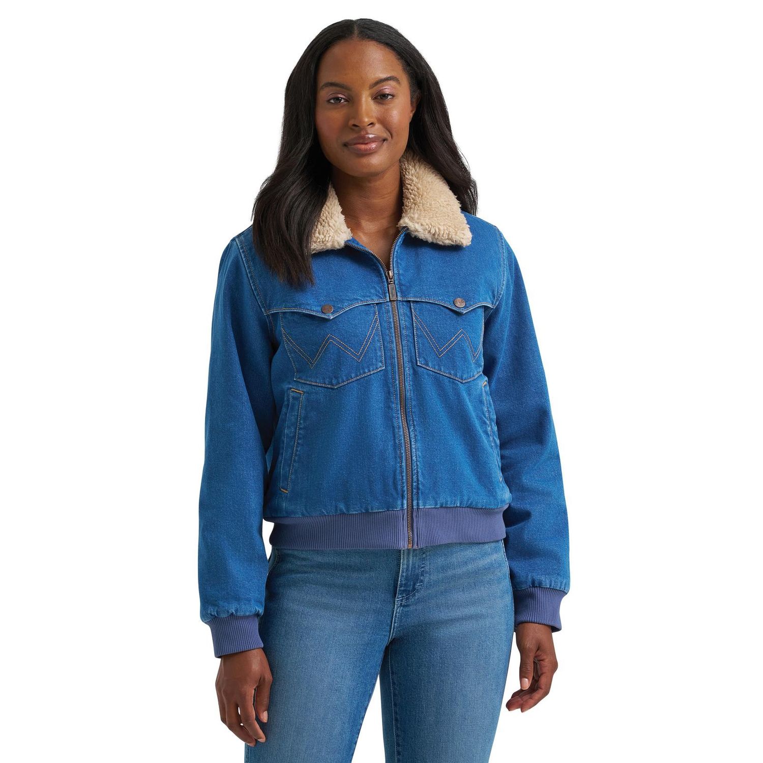 Wrangler Retro Womens Denim Bomber Jacket
