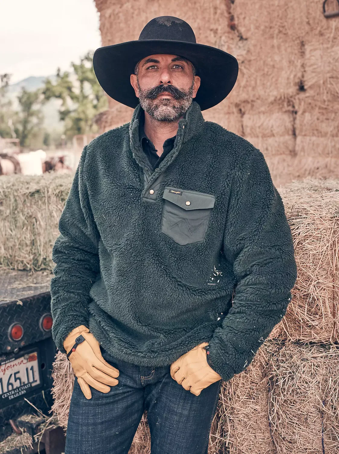 Men's Hay Away Sherpa Quarter Snap Pullover - Dark Spruce