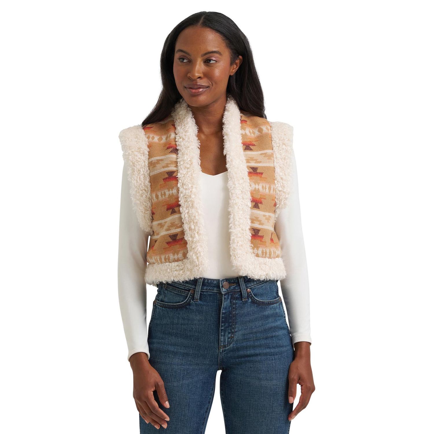 Wrangler Retro Jaquard Vest-Tan Wrangler Retro Jaquard Vest-Tan