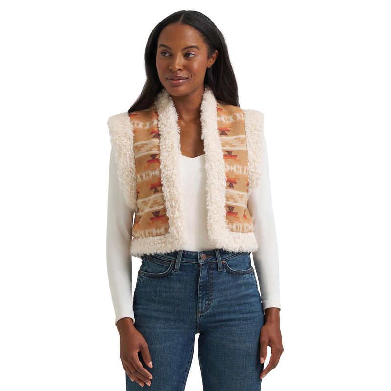Wrangler Retro Jaquard Vest-Tan