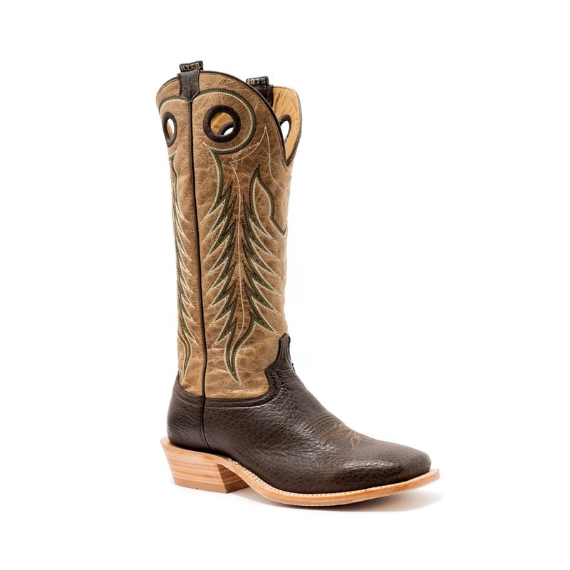 Hyer Mens Ellsworth Cafe Bull Hide Marbled Tan Cowhide