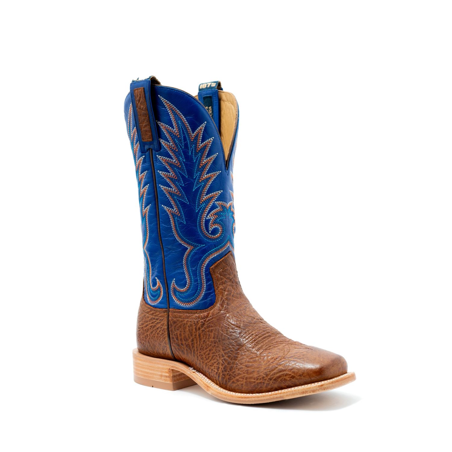 Hyer Mens Kincaid Rye Shrunken Bull Hide Bright Blue Goat