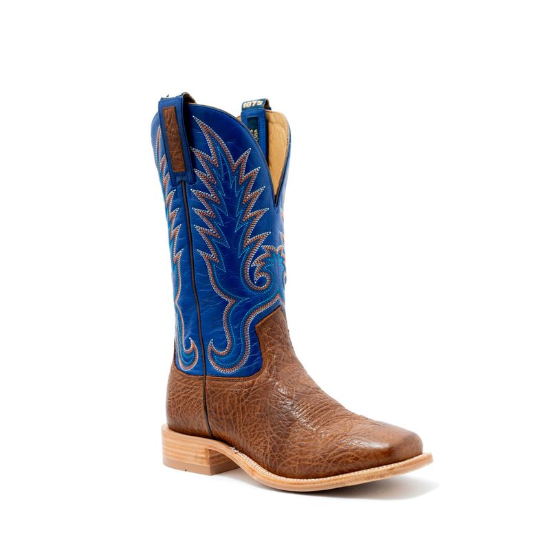 Hyer Mens Kincaid Rye Shrunken Bull Hide Bright Blue Goat