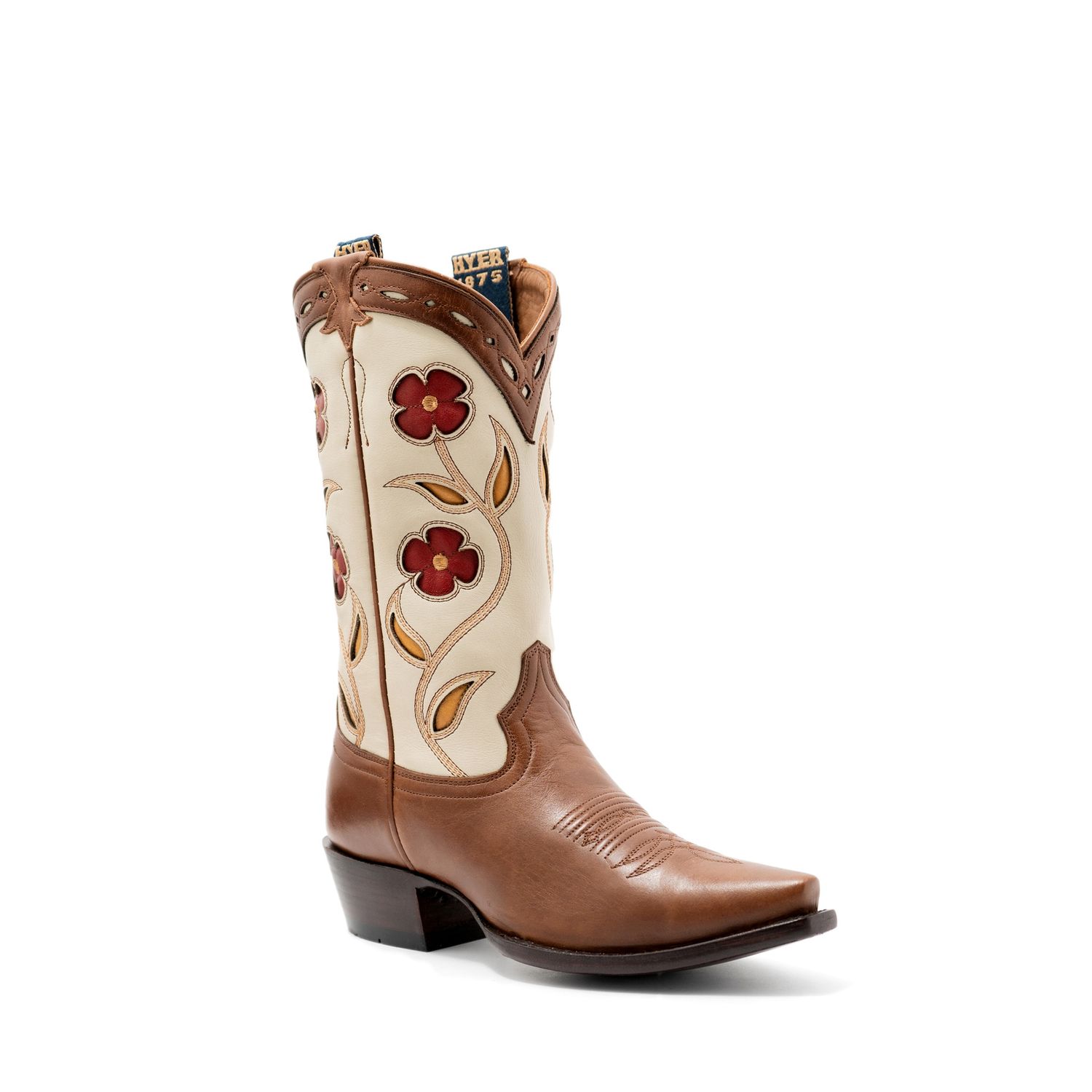 Hyer Womens Hope Tan Ranch Hand Cowhide Cream Cowhide