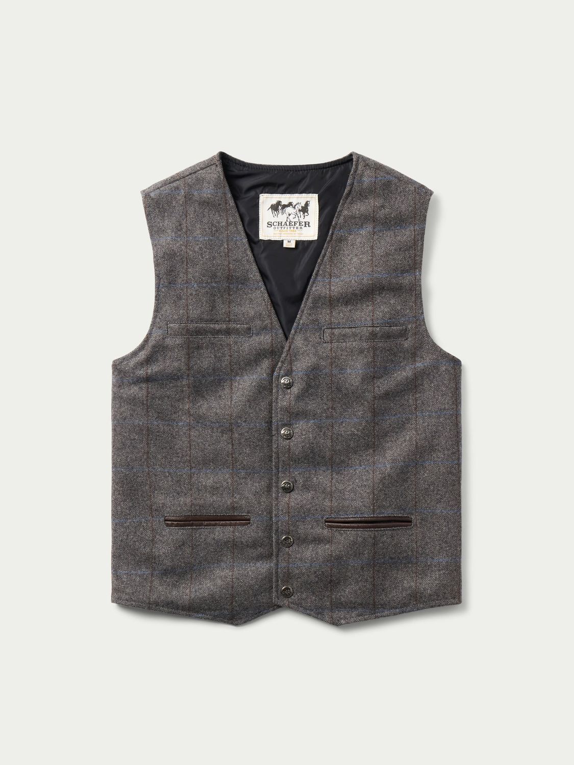 Men's McAllin Wool Vest - Heather Gray Windowpane