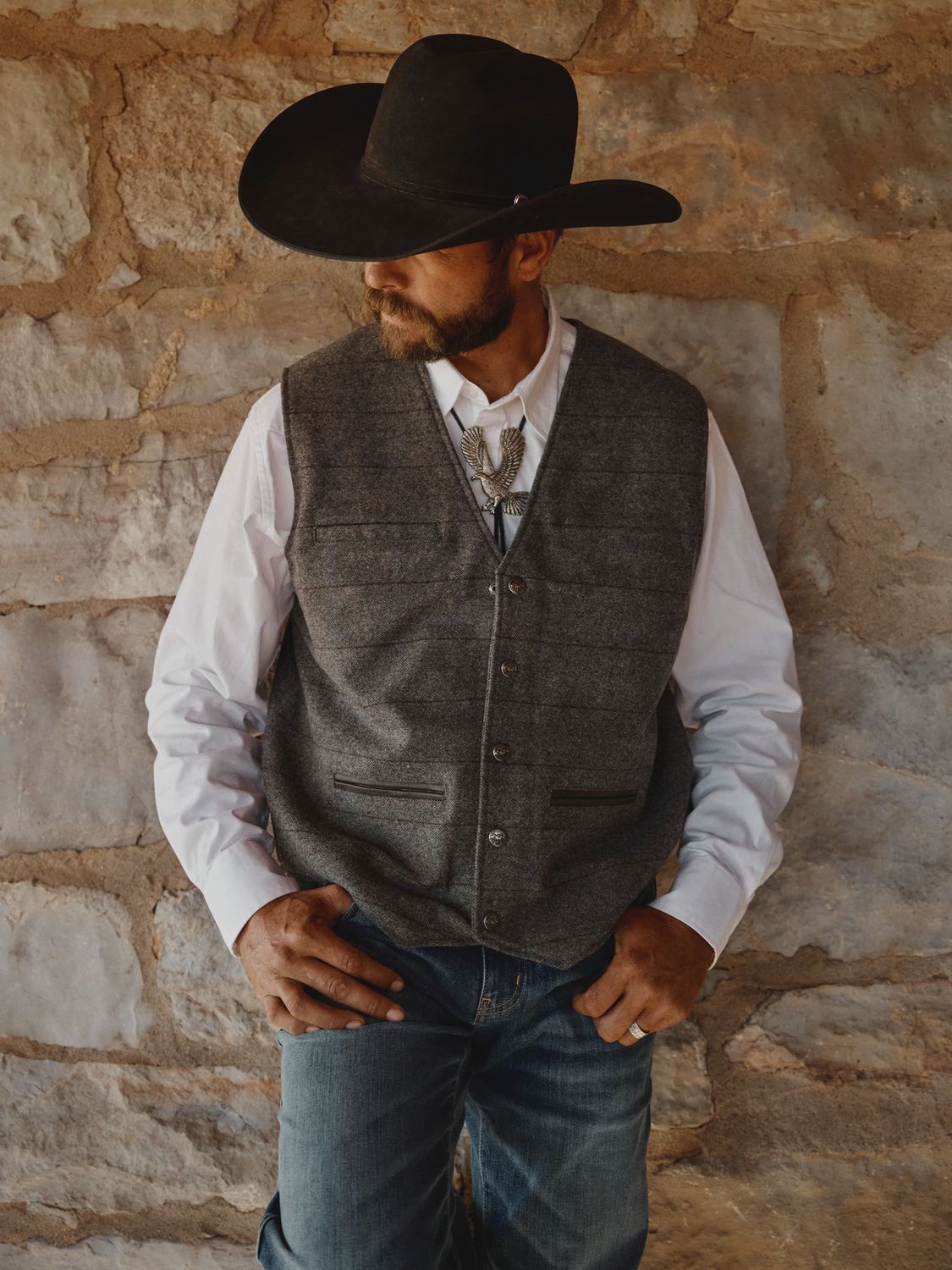 Men's McAllin Wool Vest - Heather Gray Windowpane