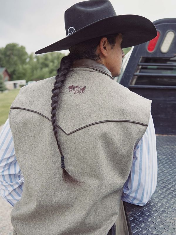 Men's Cattle King Wool Vest - Taupe