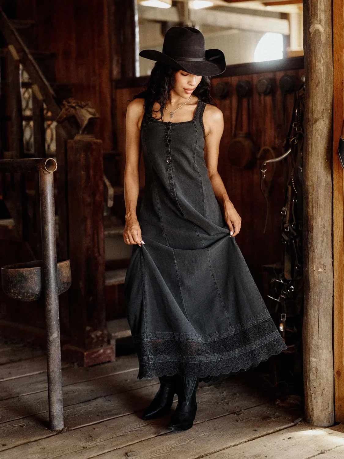 Women's Victoria Dress - Washed Black