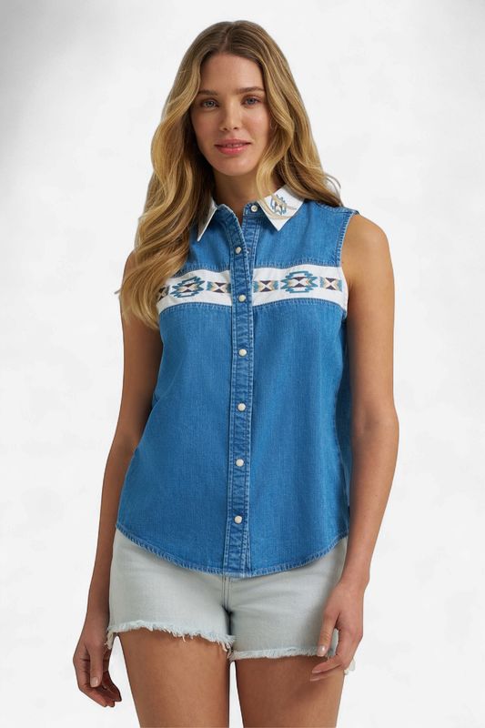 Wrangler Retro Women's Punchy Vintage Snap Shirt - Denim