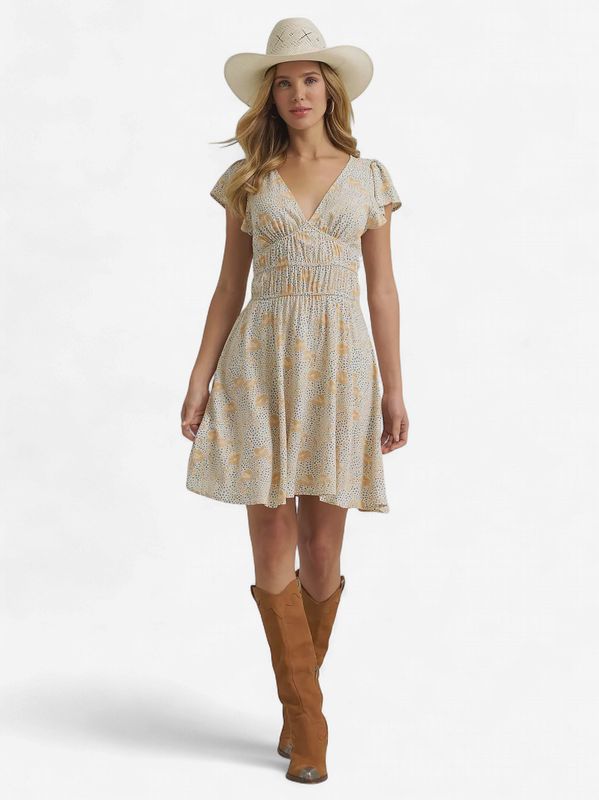 Wrangler Retro Women's Vintage Tiered Dress - Tan