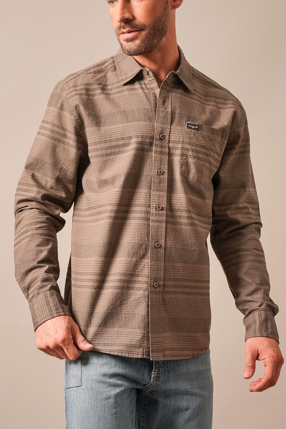 Dash Button Up Shirt  - Army Green - Kimes Ranch