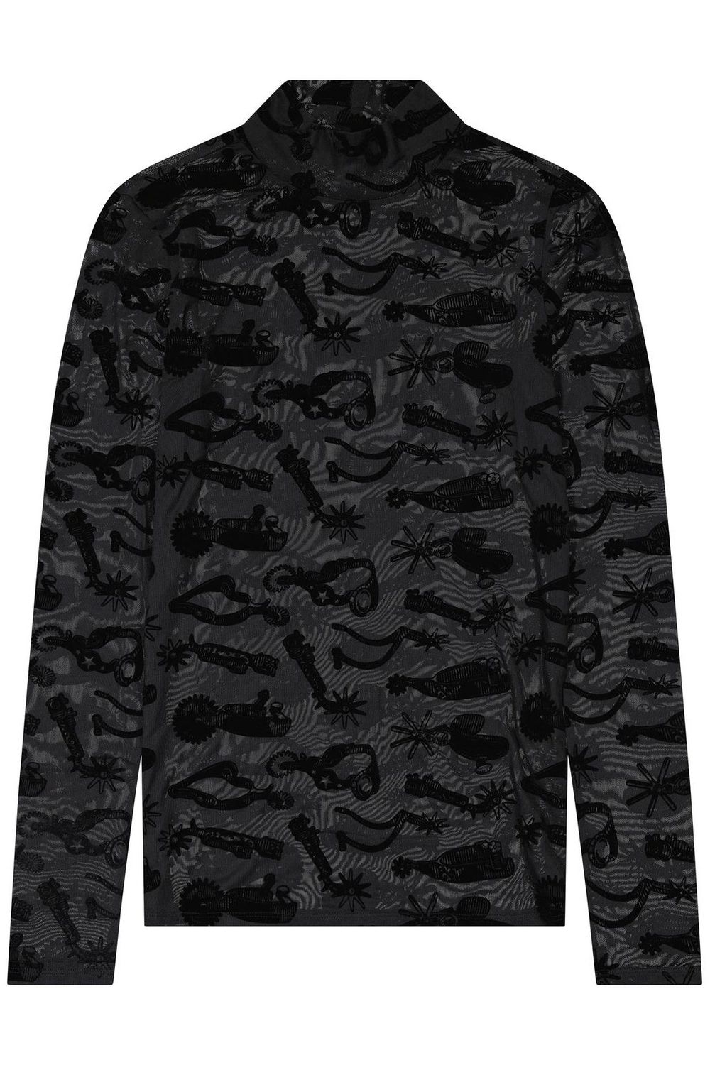 Wrangler Retro Punchy Mock Neck Knit Top - Black