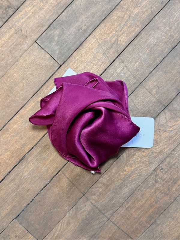 Hand Dyed Silk Wild Rag - Magenta - 19" x 19" - Rusty Sagebrush