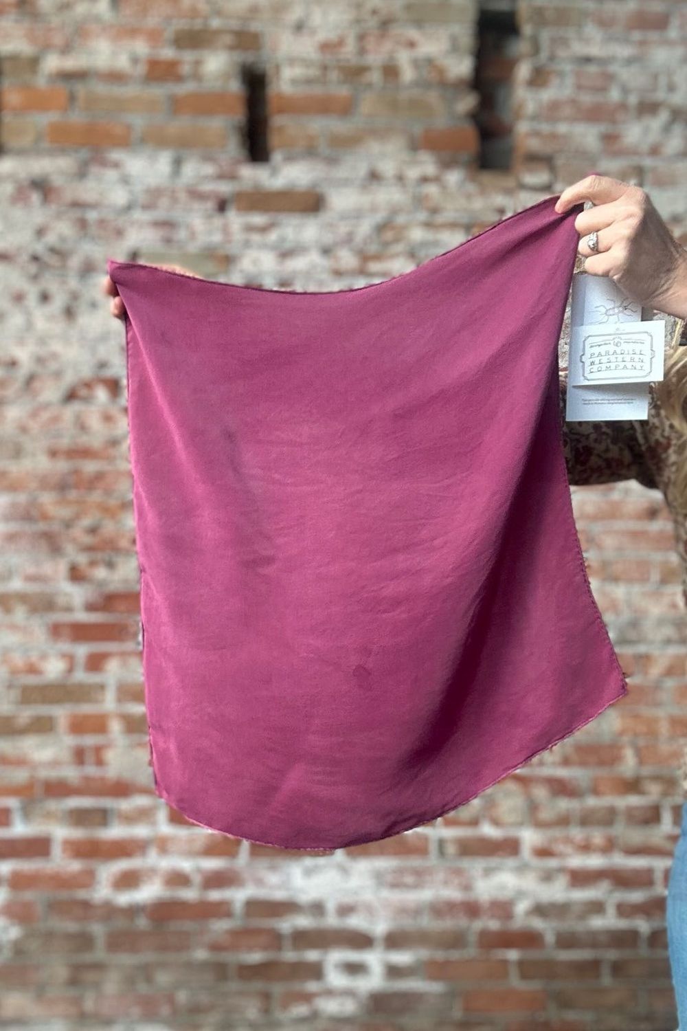 Hand Dyed Silk Wild Rag - Magenta - 19" x 19" - Rusty Sagebrush