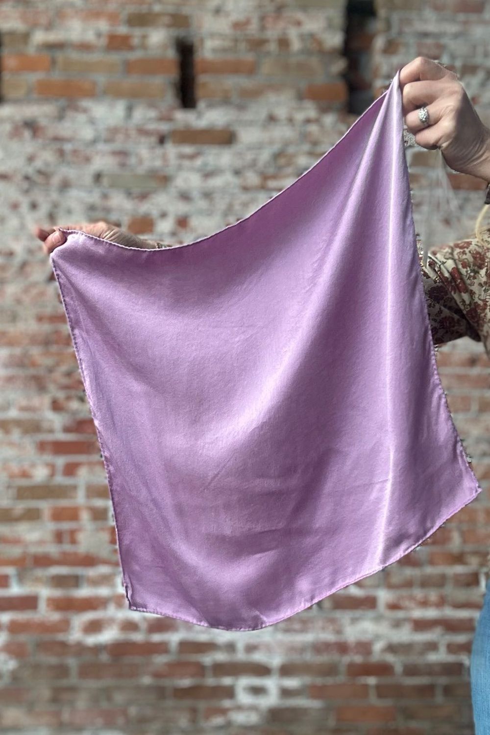 Hand Dyed Silk Wild Rag - Lilac - 19" x 19" - Rusty Sagebrush