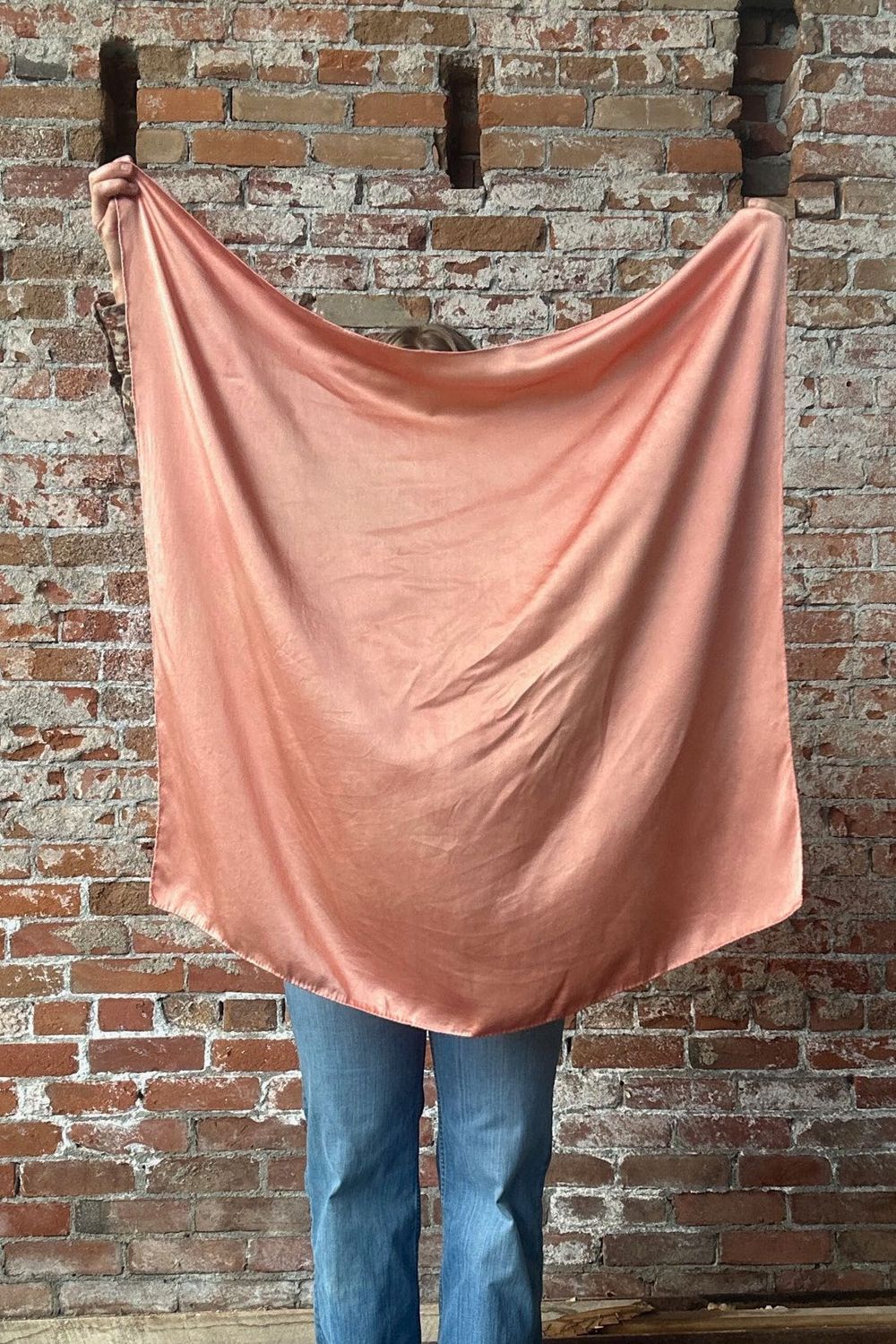 Hand Dyed Silk Wild Rag - Pink - 35" x 35" - Rusty Sagebrush