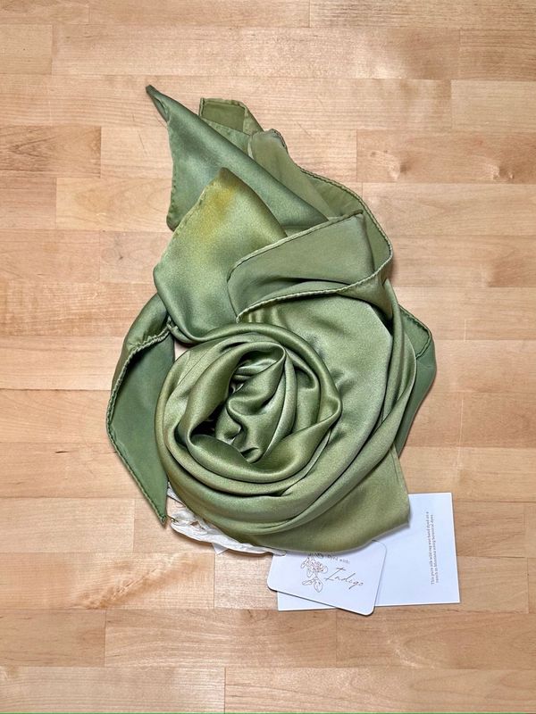 Hand Dyed Silk Wild Rag - Sage Green - 35" x 35" - Rusty Sagebrush