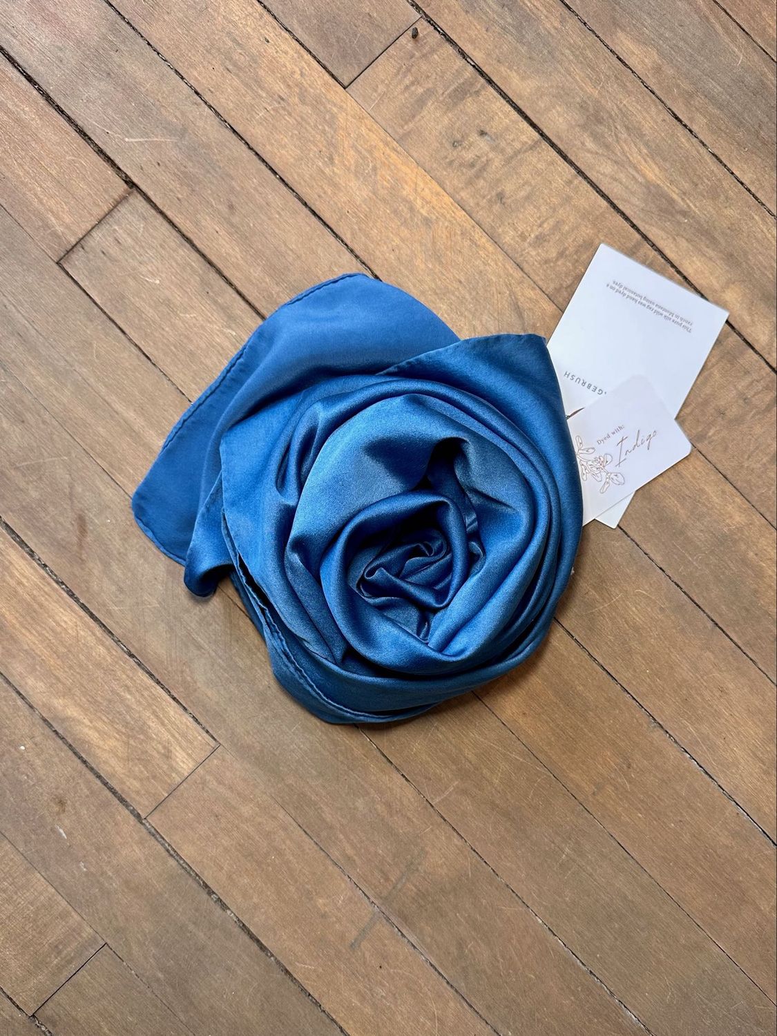 Hand Dyed Silk Wild Rag - Dusty Blue - 44" x 44" - Rusty Sagebrush