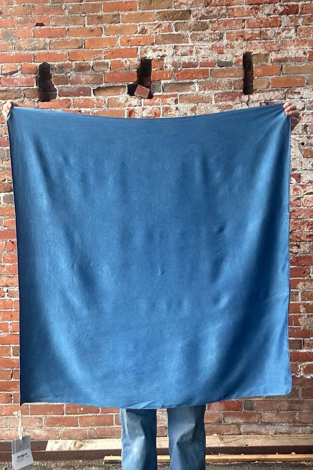 Hand Dyed Silk Wild Rag - Dusty Blue - 44" x 44" - Rusty Sagebrush