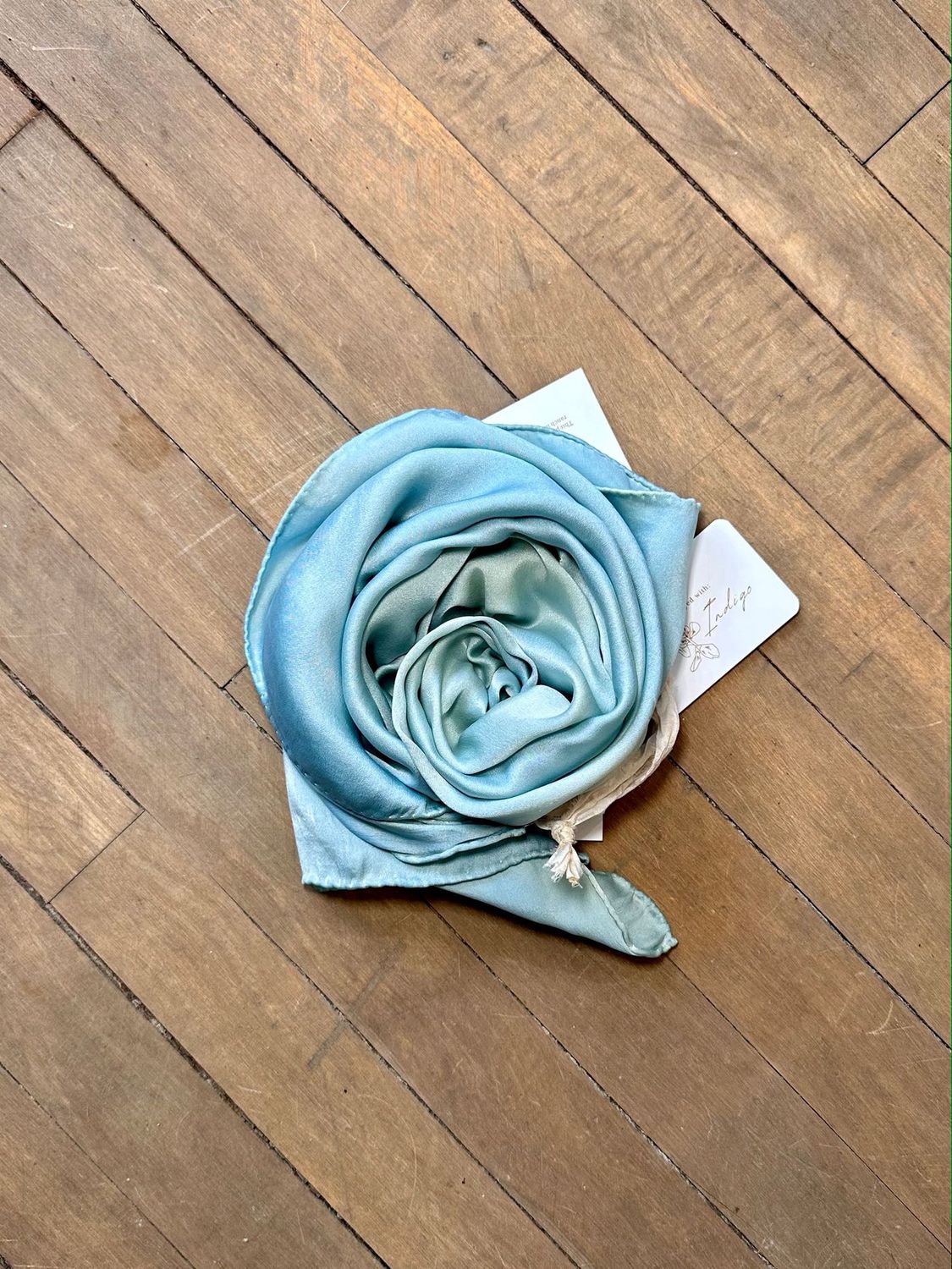 Hand Dyed Silk Wild Rag - Powder Blue - 35" x 35" - Rusty Sagebrush