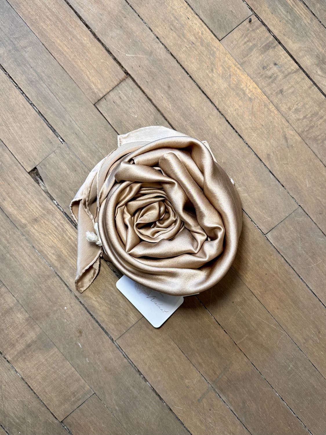 Hand Dyed Silk Wild Rag - Champagne - 44" x 44" - Rusty Sagebrush