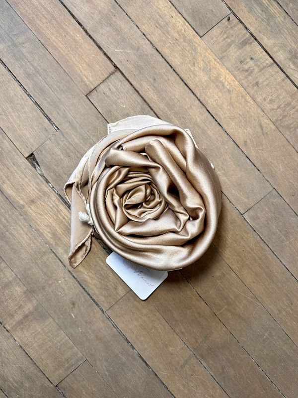 Hand Dyed Silk Wild Rag - Champagne - 44" x 44" - Rusty Sagebrush