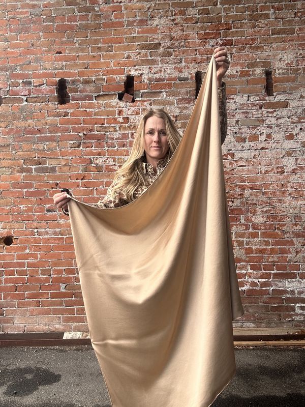 Hand Dyed Silk Wild Rag - Champagne - 44" x 44" - Rusty Sagebrush