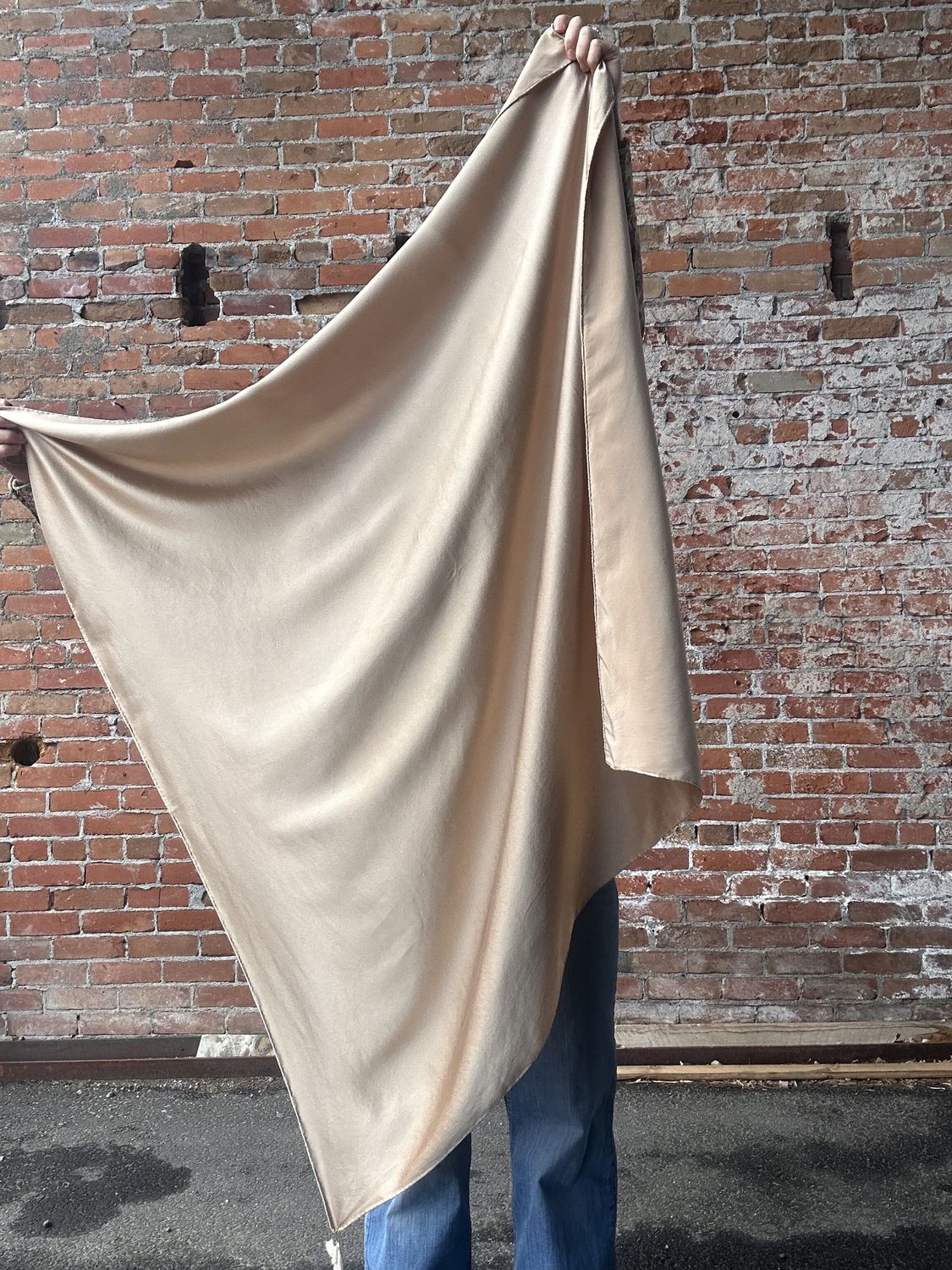 Hand Dyed Silk Wild Rag - Champagne - 44" x 44" - Rusty Sagebrush