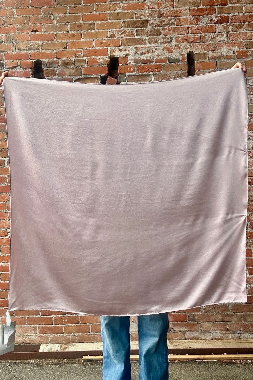 Hand Dyed Silk Wild Rag - Silver Lilac - 44" x 44" - Rusty Sagebrush