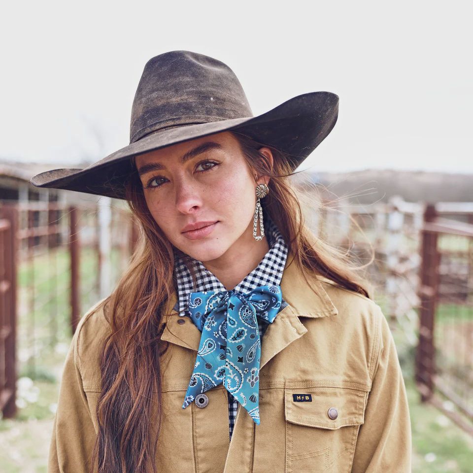 Luck be a Paisley Twilly - Dusty Blue - Fringe Scarves