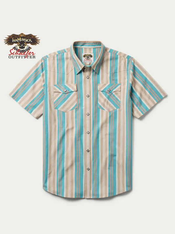 Ian Munsick x Schaefer Men's Short Sleeve Vintage Cotton Pearl Snap - Prairie Rain