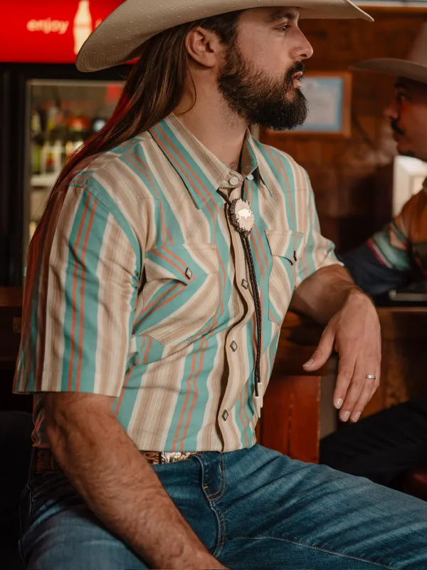 Ian Munsick x Schaefer Men's Short Sleeve Vintage Cotton Pearl Snap - Prairie Rain