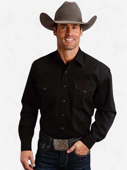 Classic Westen Shirt in Black - Stetson Classic Westen Shirt in Black - Stetson