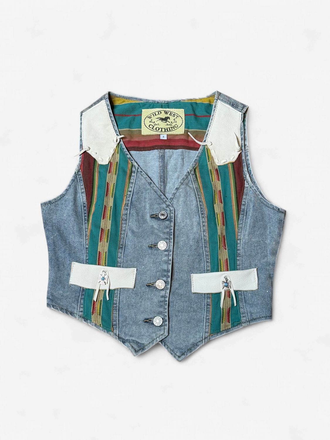 Custom Denim Horse Patch Vest