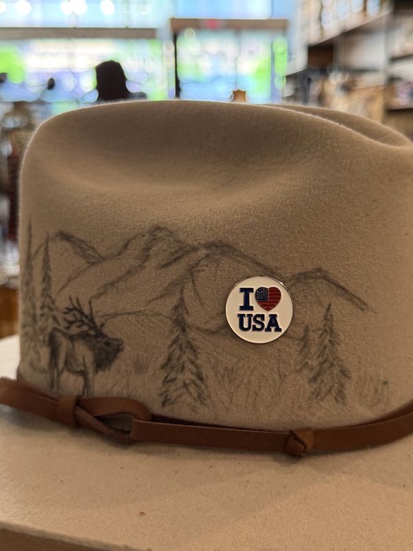 Magnetic USA Hat Pin - I Love The USA