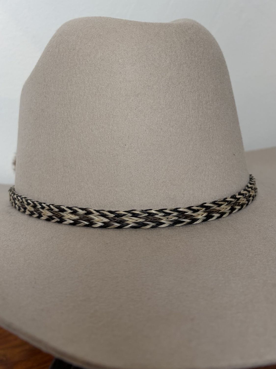 3/8 Genuine HorseHair Hatband - Assorted Neutrals, COLOR: Black/Tan/Cream
