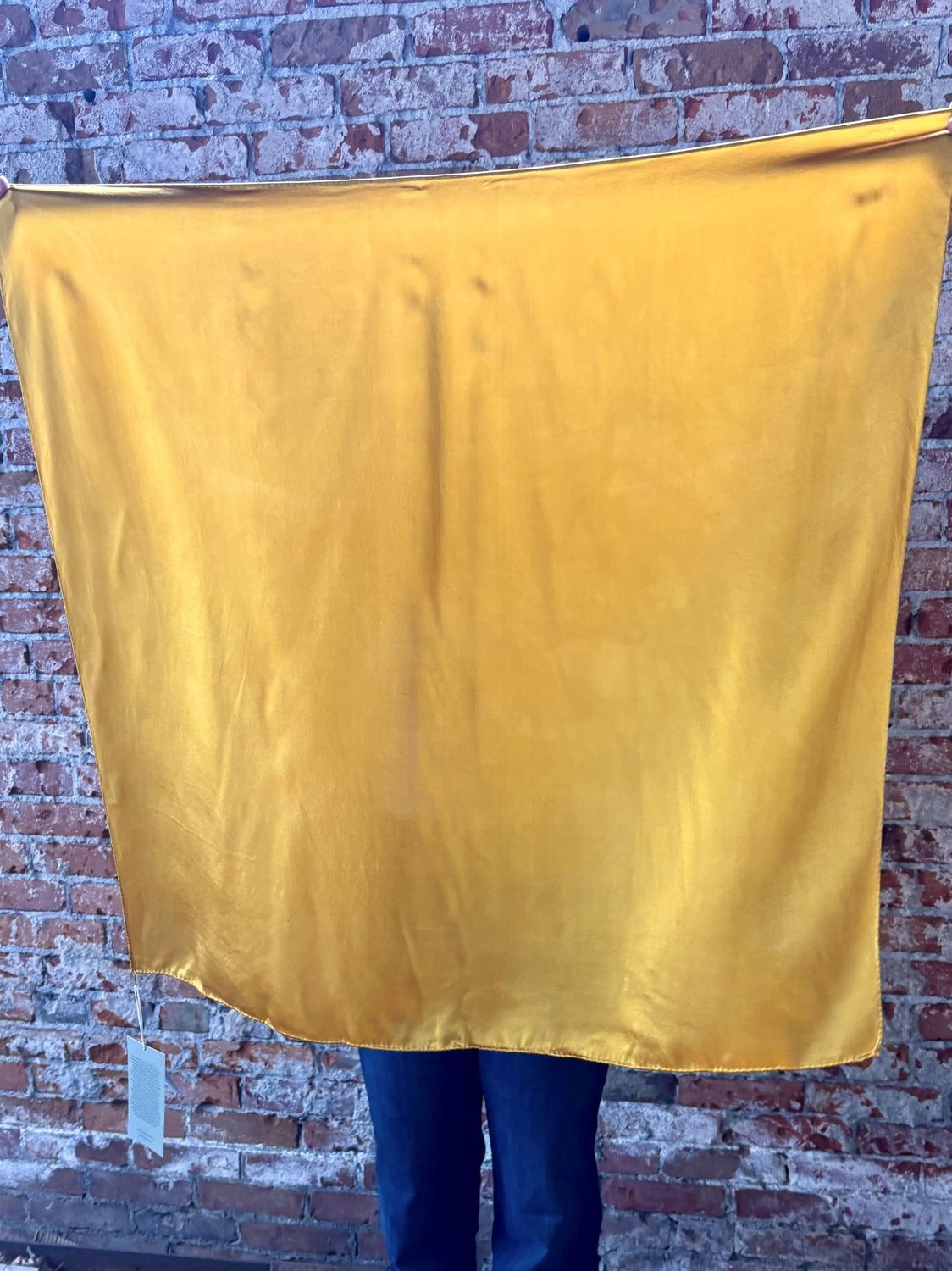 Hand Dyed Silk Wild Rag - Marigold - 35" x 35" - Rusty Sagebrush