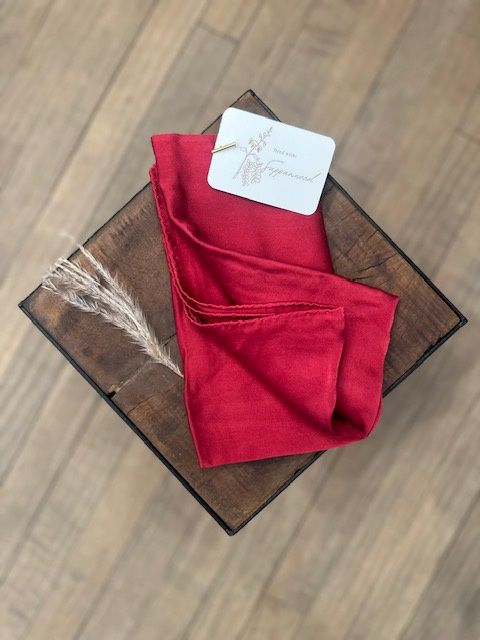 Hand Dyed Silk Wild Rag - Ruby - 35" x 35" - Rusty Sagebrush