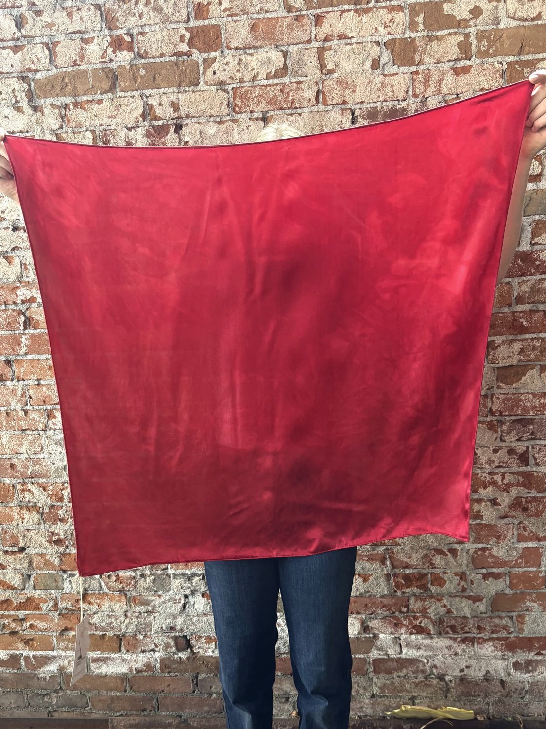 Hand Dyed Silk Wild Rag - Ruby - 35" x 35" - Rusty Sagebrush