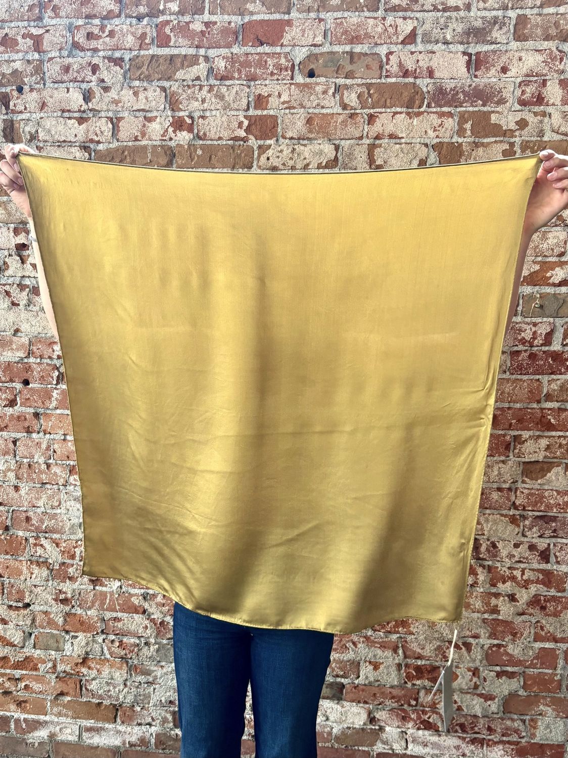 Hand Dyed Silk Wild Rag - Moss - 35" x 35" - Rusty Sagebrush