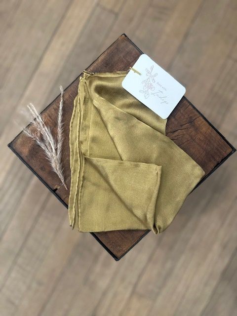 Hand Dyed Silk Wild Rag - Moss - 35" x 35" - Rusty Sagebrush