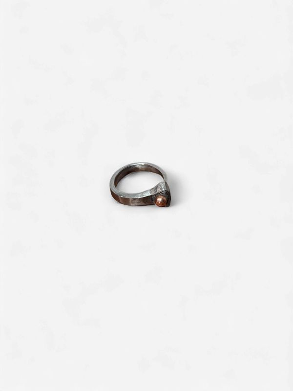 Silver/Copper Handcrafted Horseshoe Nail Ring