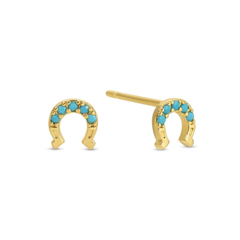 Light Blue Horseshoe Studs On Velvet Tag: Light Blue