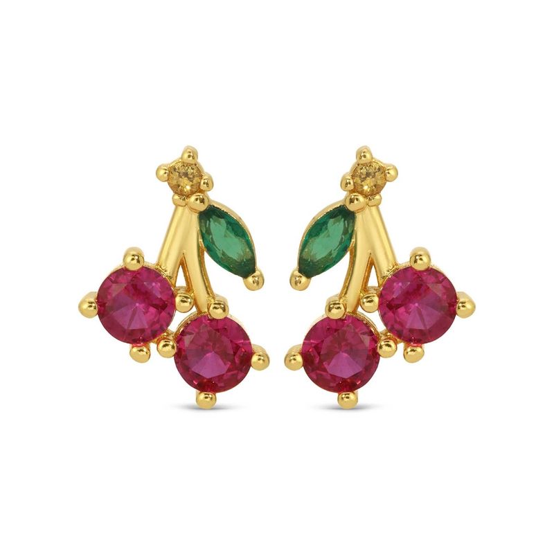 Cherry Studs On Velvet Tag