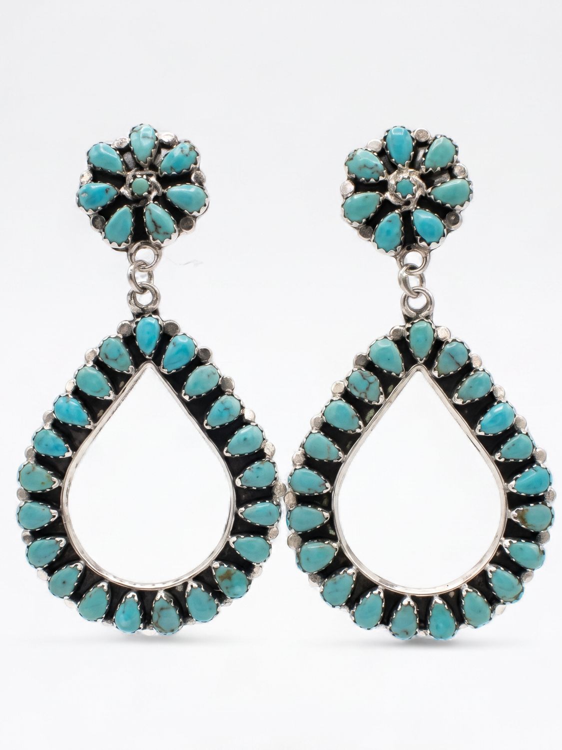 Navajo Handmade Turquoise Earrings - Myra Benally