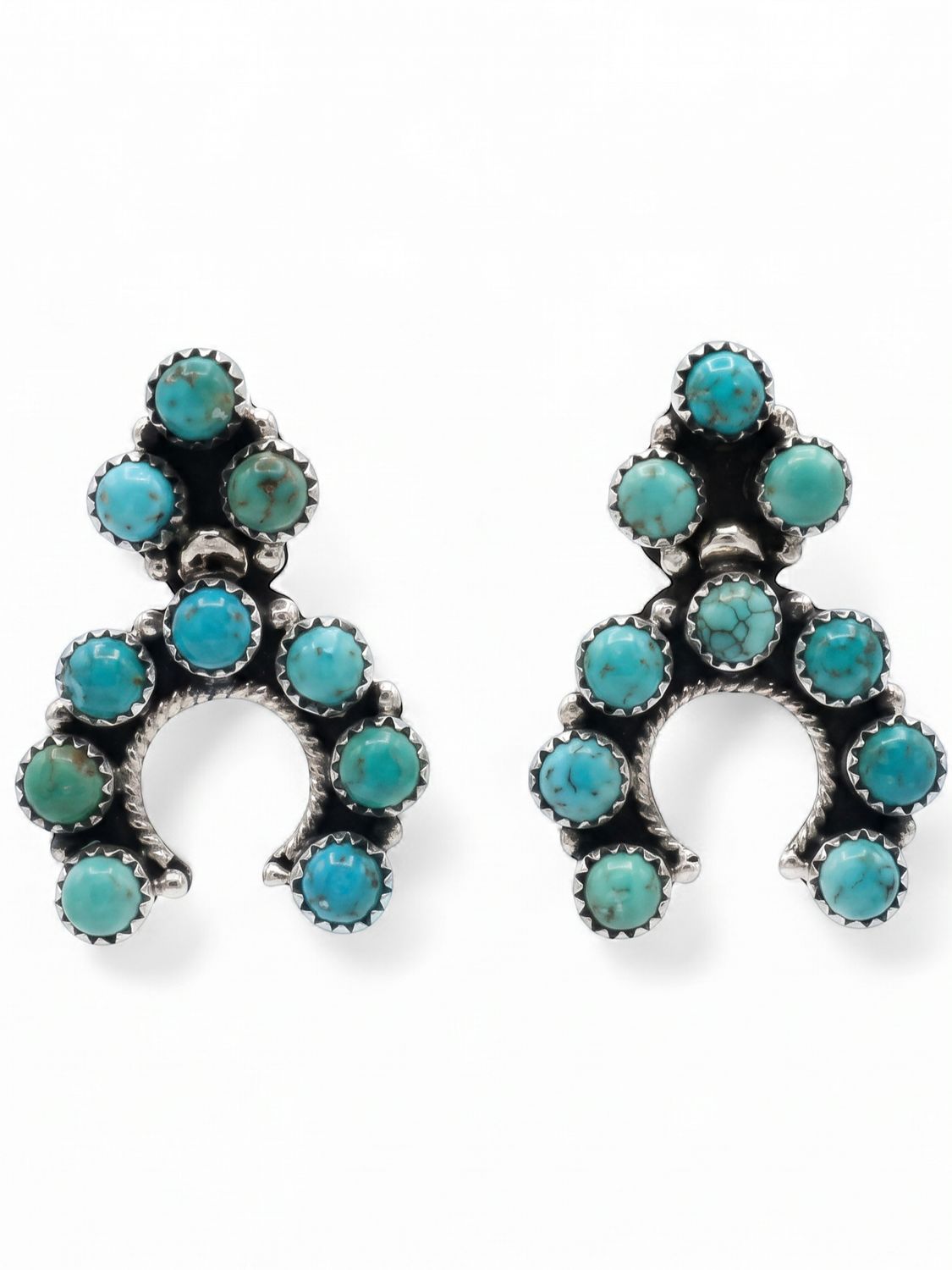 Hada Collection Kingman Turquoise Earrings-Nev Cluster