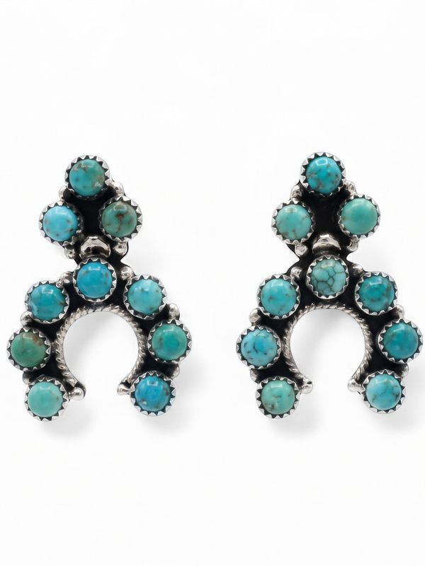Hada Collection Kingman Turquoise Earrings-Nev Cluster
