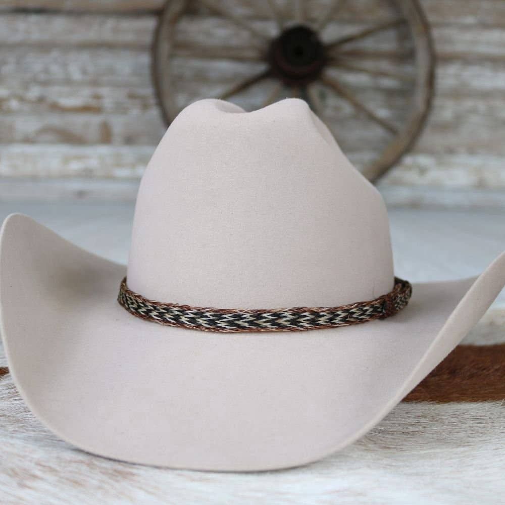 Genuine Horsehair 5 Strand Braided Hat Band - Buckskin