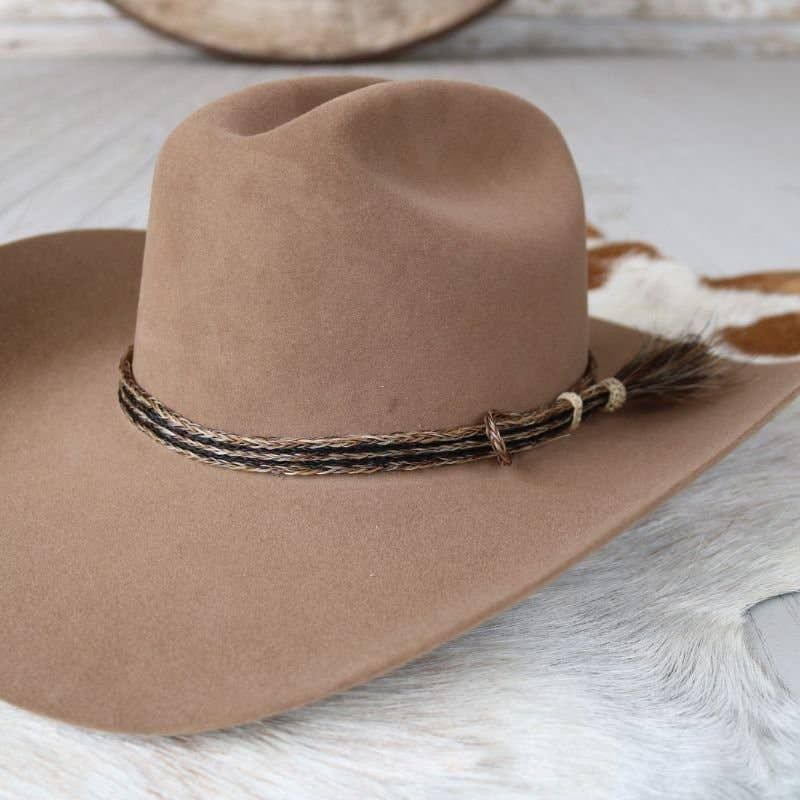 Genuine Horsehair 5 Strand Braided Hat Band with Single Tassel - Pacesetter